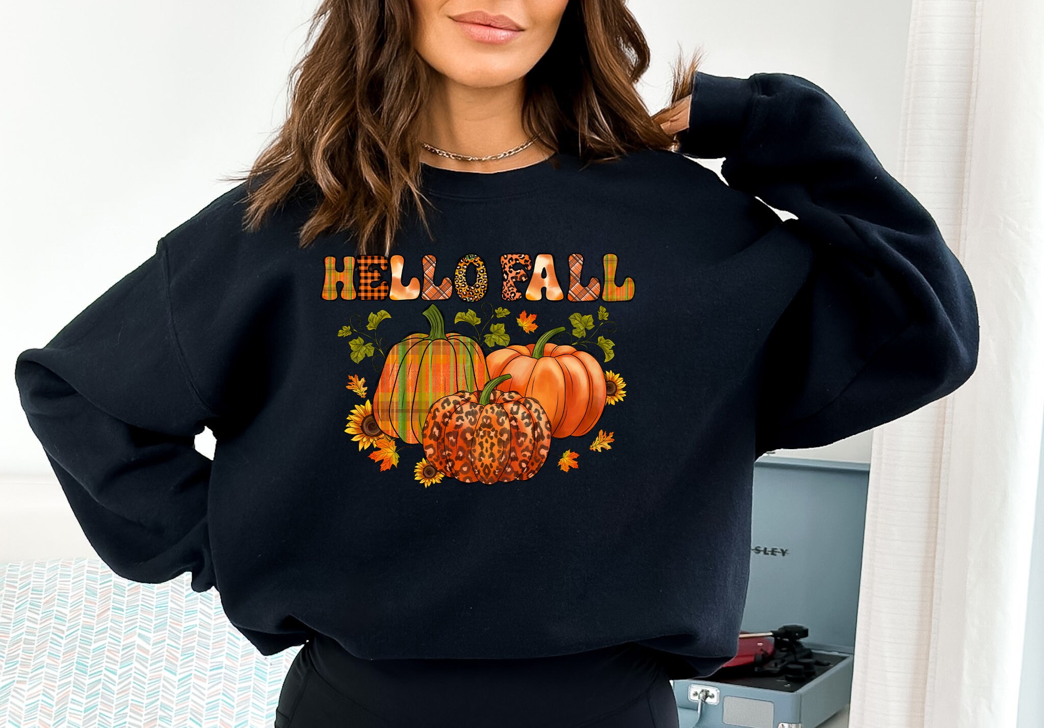 Discover Hello Fall Sweatshirt, Thanksgiving Sweater, Family Sweatshirt, Funny Thanksgiving Shirt, Women Fall Sweater, Cute Autumn Sweatshirt
