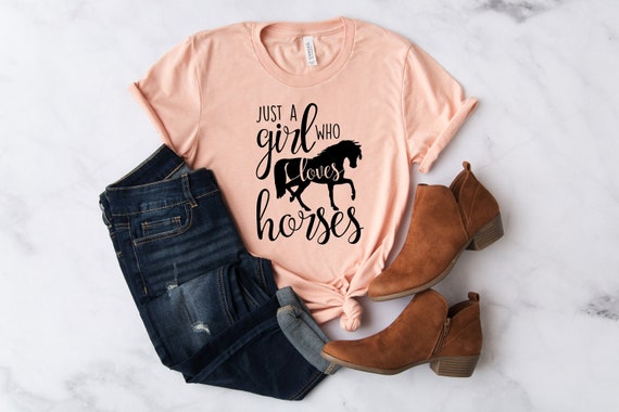 Just A Girl Who Loves Horses Shirt Horse Riding Women Gifts Just A Girl Who Loves Horses Shirt Horse Riding Women Gifts