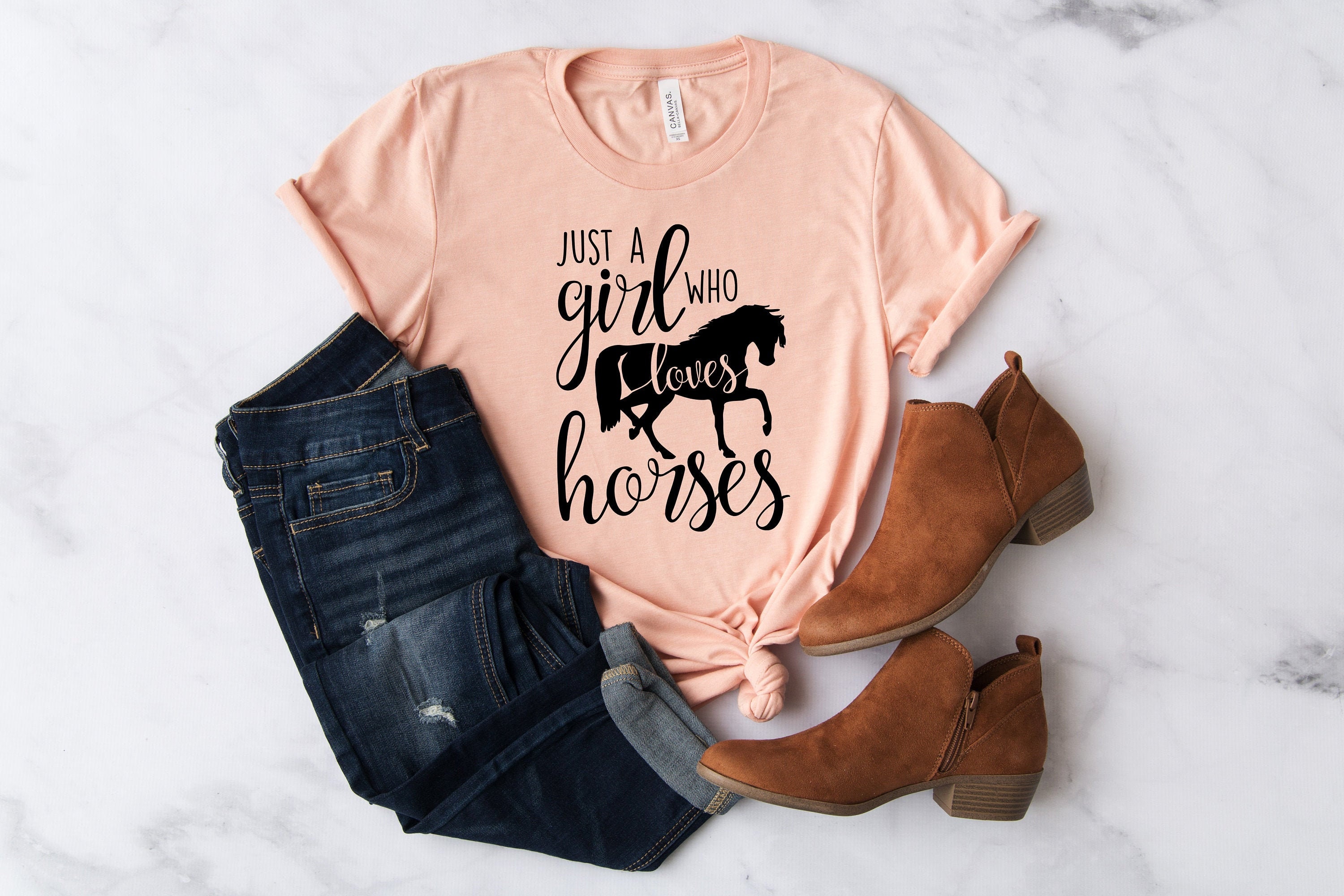 Just a Girl Who Loves Horses Horse Girl Farm Lover Horse Etsy