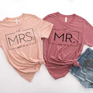 Mr and Mrs Shirt, Wedding Party T-shirt, Honeymoon Shirt,wedding Shirt ...
