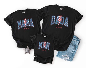 Mama Dada Mini Matching T-Shirt, 4th Of July Family Shirt, Independence Day Toddler Sweatshirt, Family American Flag Shirt, Mothers Day Tee