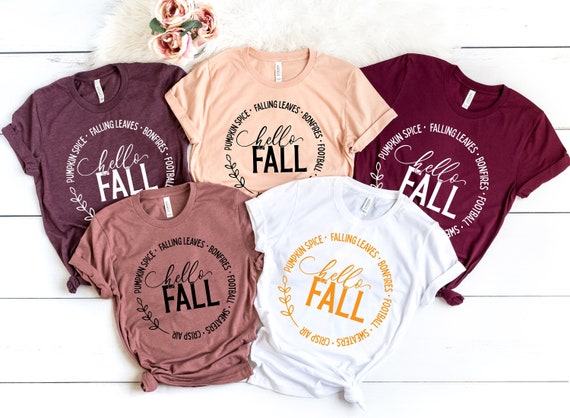 Hello Fall Tshirt, Thankful Fall, Pumpkin Day, Thankful Family Shirts, Thanksgiving Shirts,Family Matching Shirts, Cute Tshirt,Family Dinner