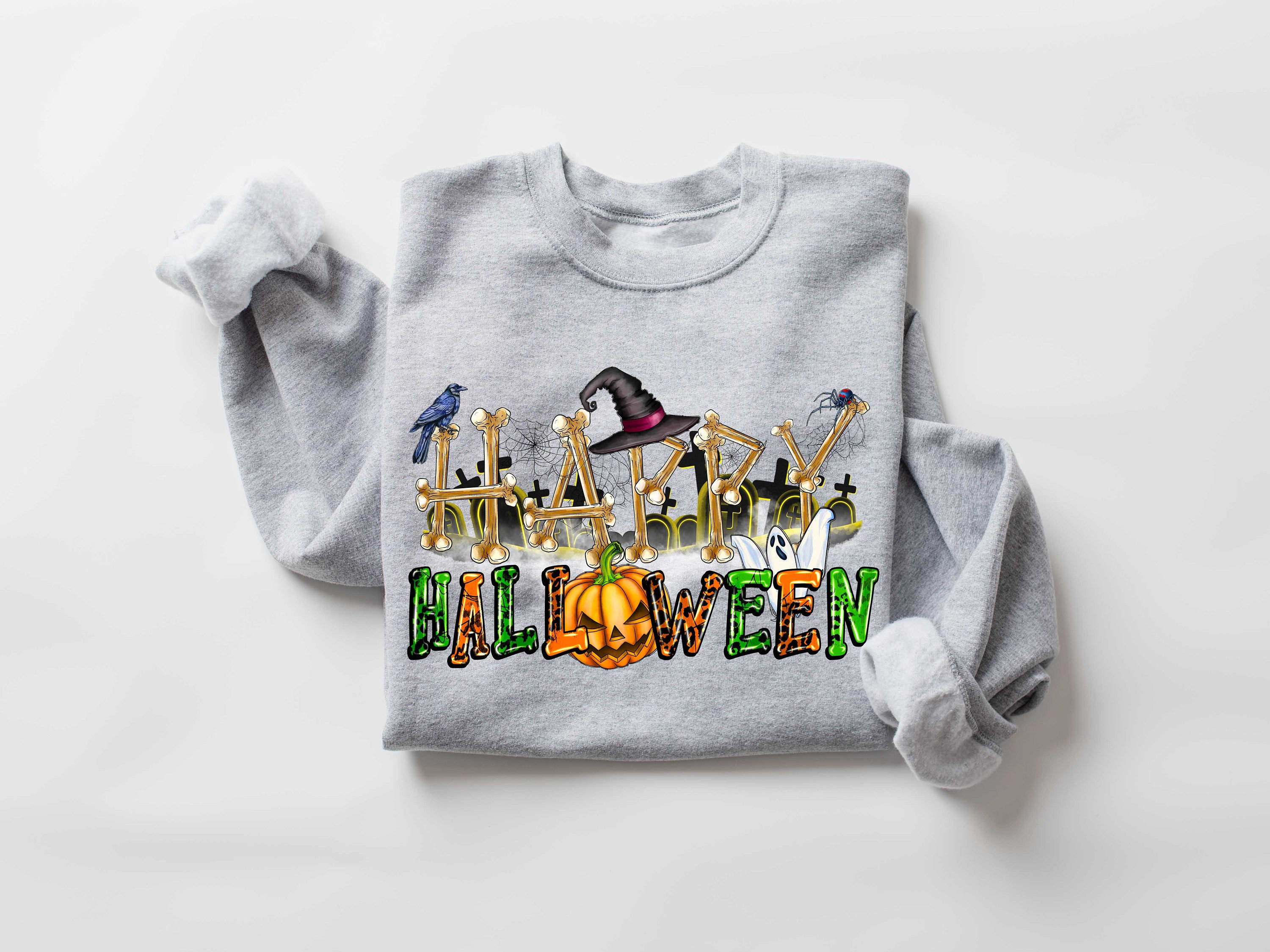 Happy Halloween Sweatshirt, Halloween Sweatshirt, Happy Halloween T-Shirt, Funny Halloween Sweatshirt, Women Halloween Shirt,Halloween Gift Halloween Gift X Bespoketshirt Fashion