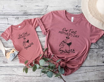 Our First Mother's Day Shirts, Matching Mama And Mini Shirt, Cute Mother's Day Shirt, Elephant Mommy And Me Shirt, 1st Mothers Day Outfit