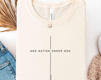 One Nation Under God Cross Shirt,America 250th Anniversary Christian T-Shirt,Patriotic Christian Independence Day Tee,4th of July Faith Gift