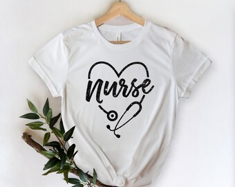 Funny Nurse Autism Puzzle Stethoscope Heart T-Shirt, Nurse Autism...