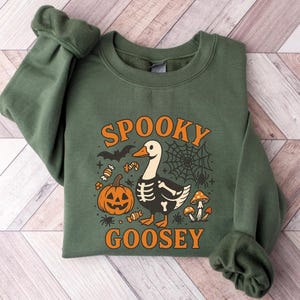 Moletom de Halloween Just a Spooky Goose, Camiseta engraçada de Halloween Goose, Camiseta de fantasia de Halloween Goose, Camiseta de terror fofa, Camiseta de Spooky Goose