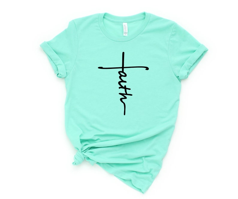 Faith Shirt, Faith Cross Shirt, Christian Gift, Faith Gift, Christian Shirts , Love and Grace Shirt, Faith Cross, Vertical Cross, Jesus image 5