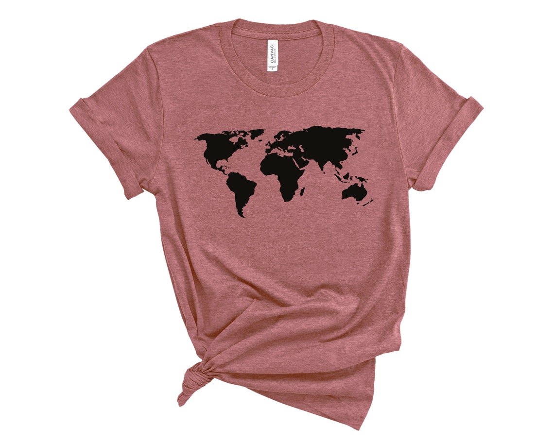 World Map Shirt Travel Shirt Traveler Gift Travel Lover Etsy