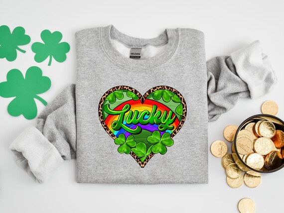 Lucky Leopard Heart Shirt, Leopard Heart Lucky Shirt, St Patricks Day Shirt, Irish Day Shirt, Clover Shirt, Women St Paddy Day Shirt