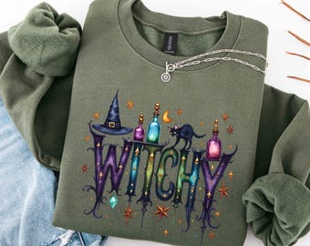 Halloween Witch Sweatshirt, Funny Witch Sweatshirt, Halloween Women Shirt, Witchy Vibes Sweatshirt, Witchy Things Shirt, Halloween Gift