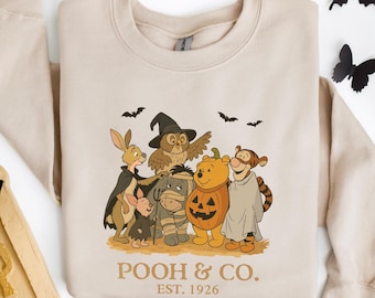 Felpa con cappuccio di Halloween con orsetto, felpa con cappuccio di Halloween da donna pirata, felpa con cappuccio di Halloween Disney con Pooh, girocollo con motivo spettrale di Halloween