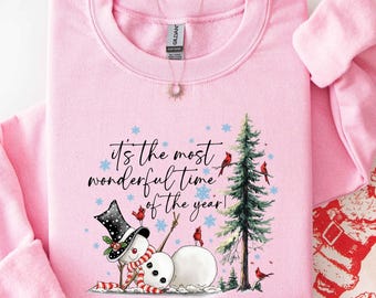 Snowman Shirt, Christmas Sweatshirt, It's The Most Wonderful Time Of The Year, Christmas Shirt, Christmas Shirt for Women, Christmas Sweater