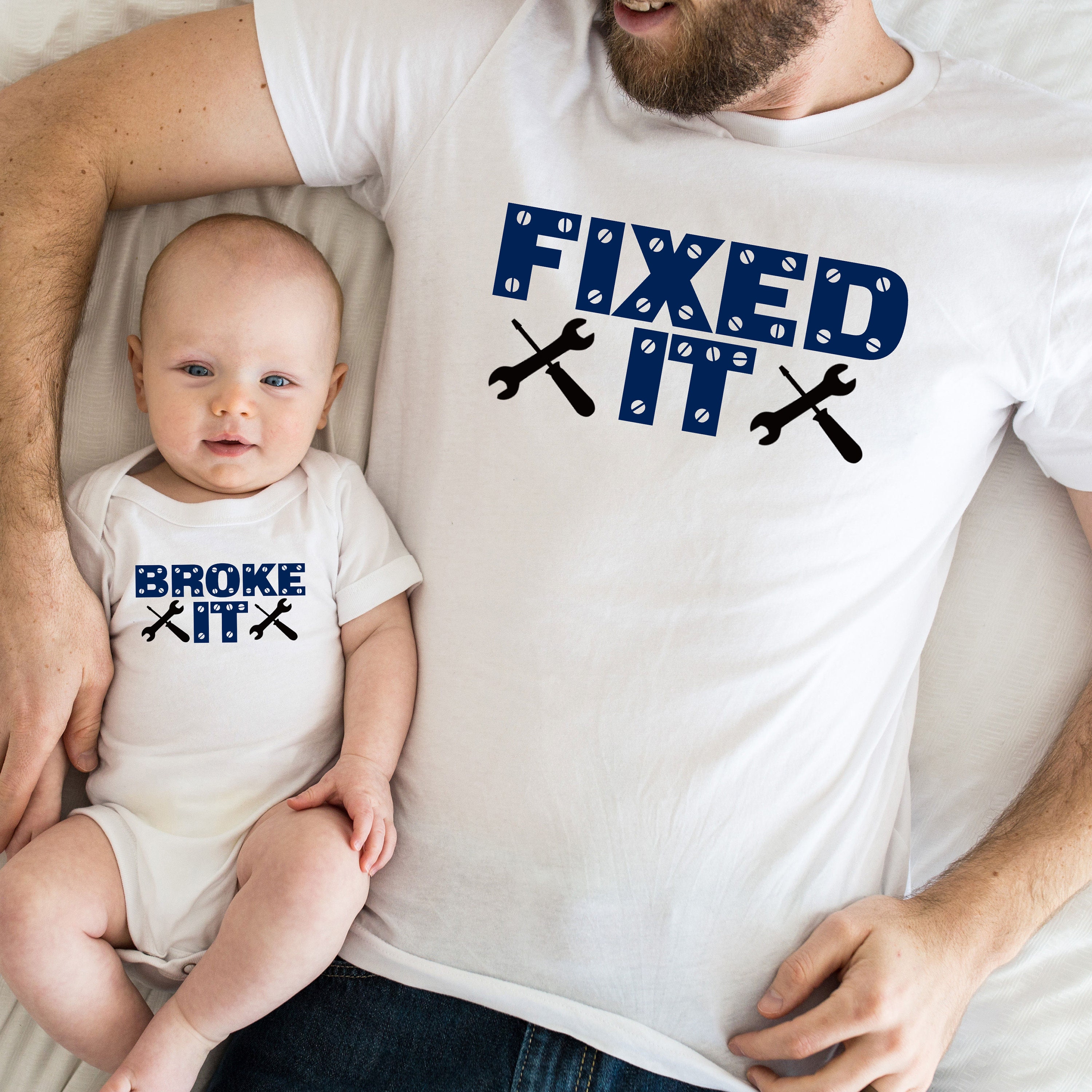 Tstars Fixed It Broke It Dad and Son Matching Shirts Fathers Day