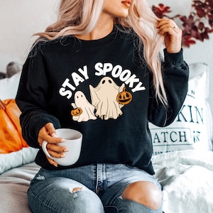 Stay Spooky Sweatshirt, Halloween Sweatshirt, Halloween Gift Hoodie, Womens Halloween Sweatshirt, Spooky Season Shirt, Ghost Halloween image 5