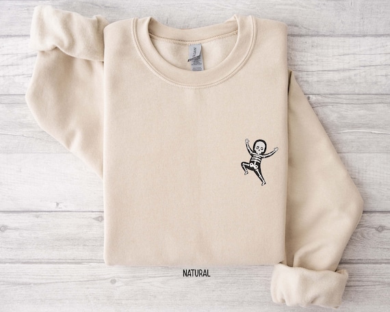 Embroidered Skeleton Sweatshirt, Embroidered Halloween Shirt, Funny Skeleton Sweatshirt, Funny Halloween Shirt, Halloween Sweatshirt
