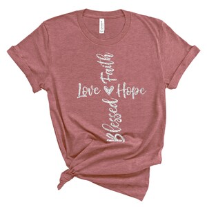 Blessed Shirt,Christian Shirt,Christian Quote Shirt,Faith Cross Shirt Shirt,Hope Shirt,Christian Shirt,Religious Shirt,Jesus Cross Shirt image 4