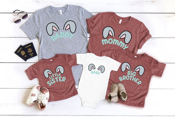 Easter Bunny Ears Family Shirt,Matching Easter Shirt, Mommy, Daddy, Baby, Sister and Brother Easter Bunny Shirt, Easter Party Outfit