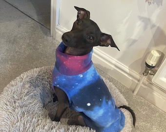 MADE TO ORDER **Italian Greyhound fleece vest jumper. Iggy vest clothing. Various sizes and fleece patterns. See listing photos.