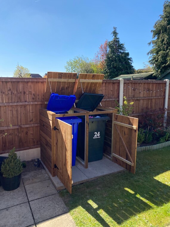 Bespoke Handmade Double wheelie bin storage unit Etsy
