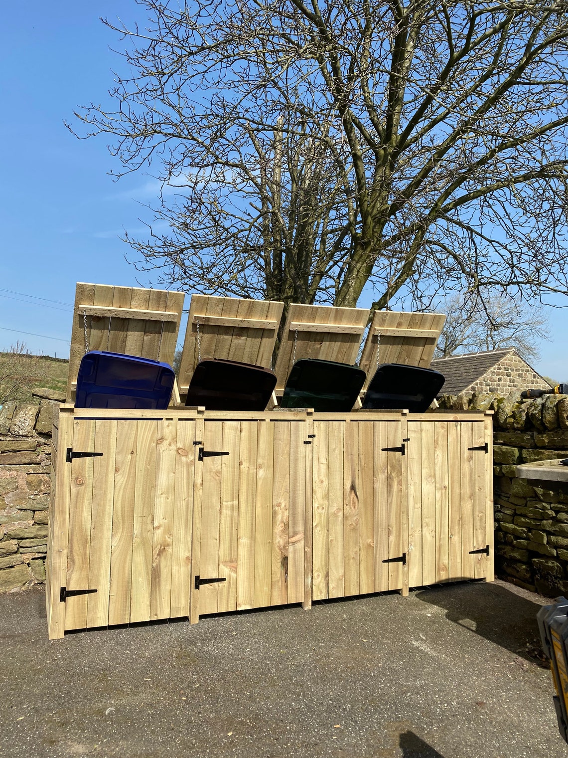 Bespoke Handmade Quad Wheelie Bin Storage Etsy UK