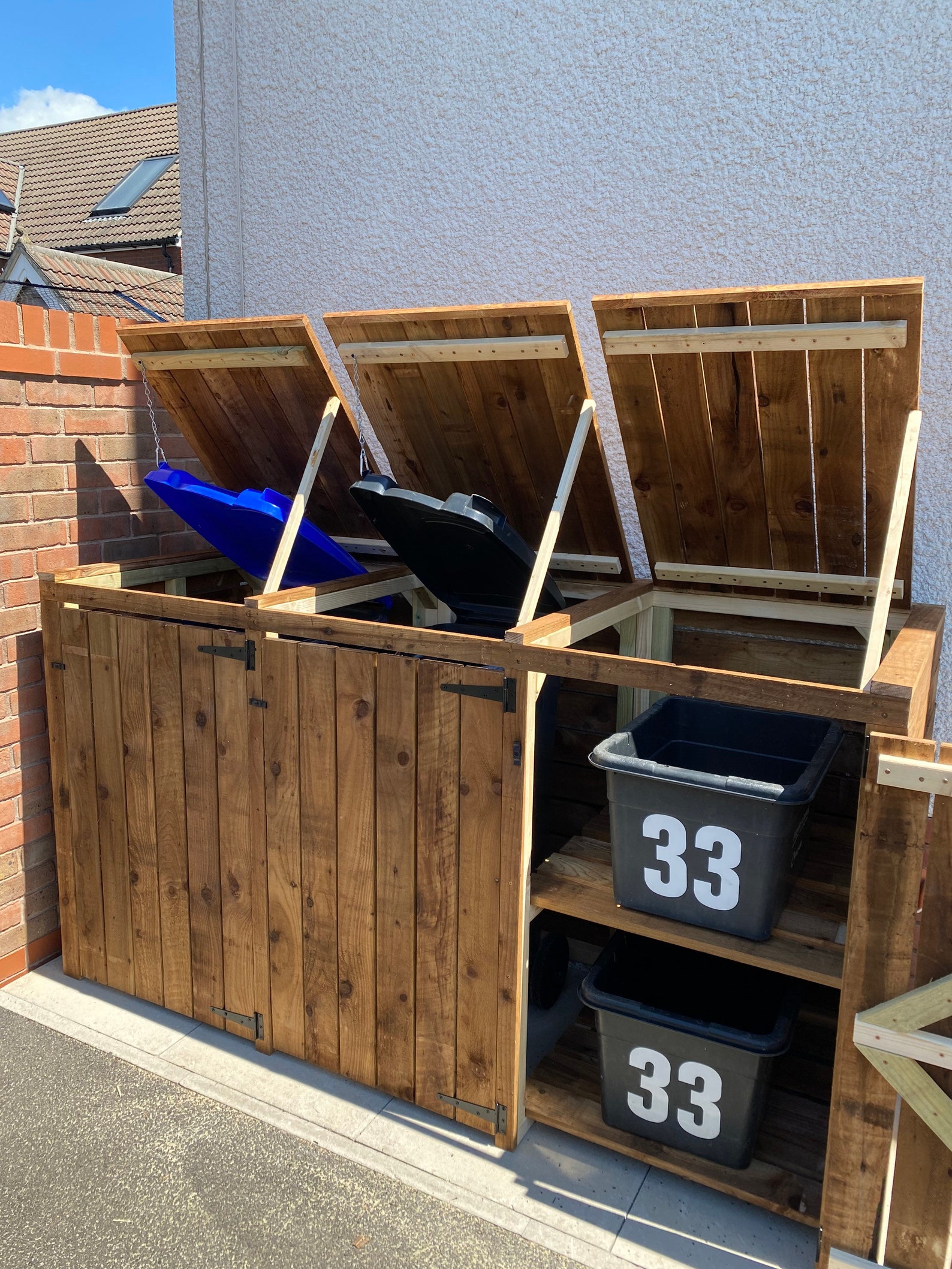 Bespoke Handmade wheelie bin storage units | Etsy