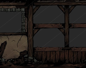 Stylized Hand-Drawn Town Themed TTRPG Livestream Overlay
