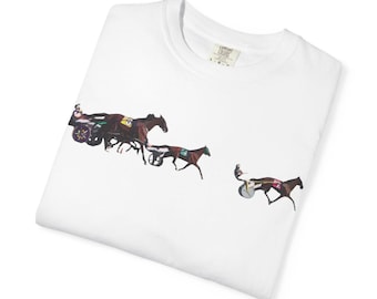 Harness Racing Horses T-Shirt | Sulky Racehorse Design