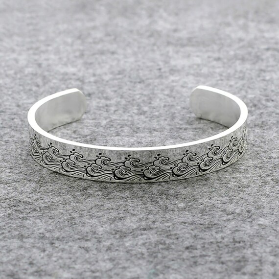 Unisex Inspirational Stainless Steel Engraved Cuff Bracelets Etsy