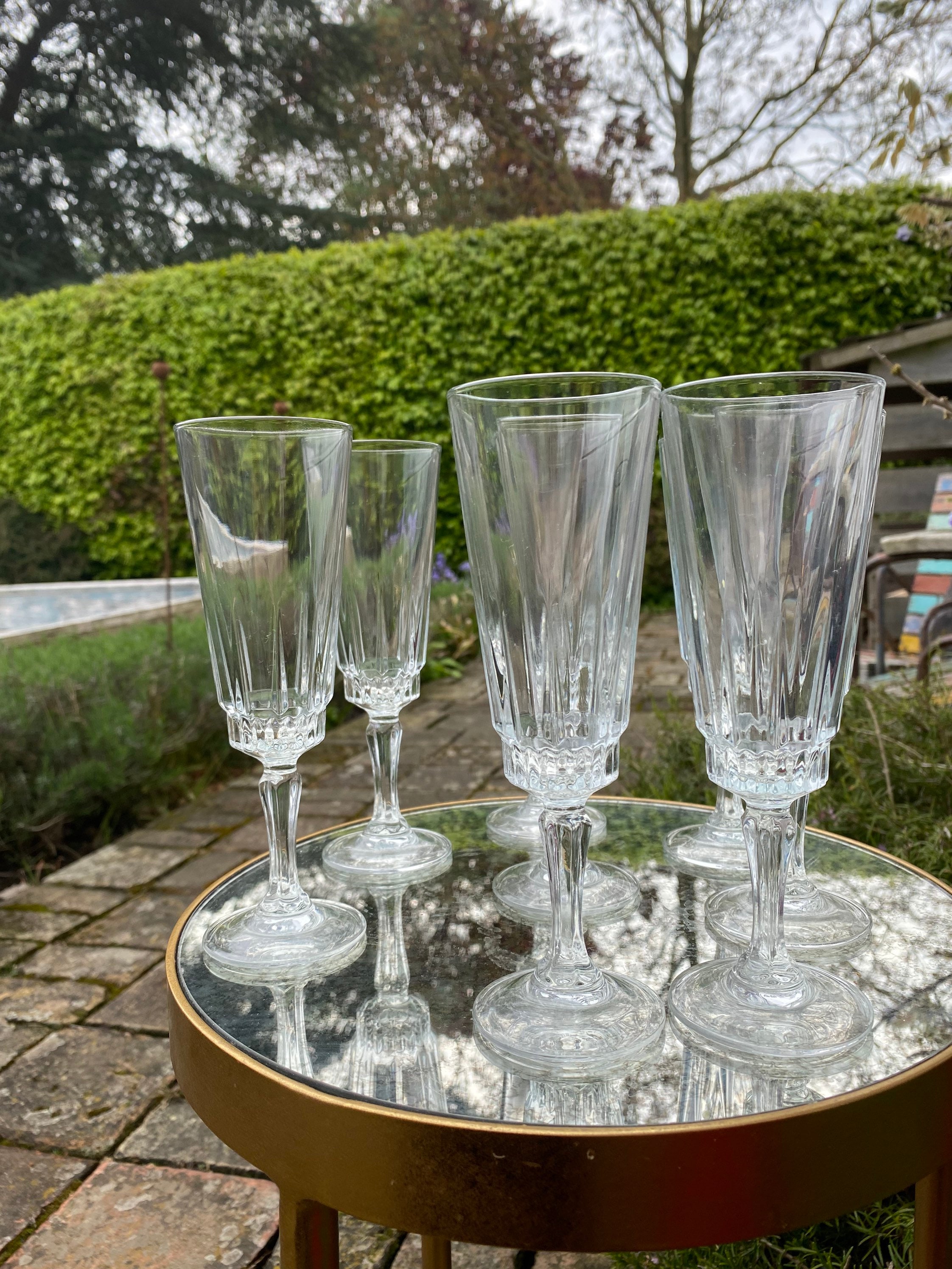 Set of 8 Vintage Champagne Flutes Etsy