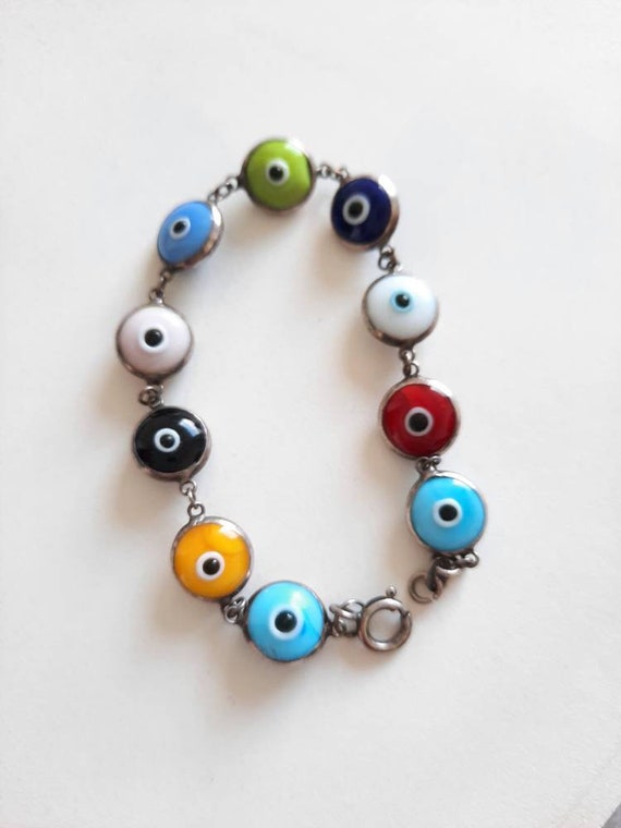 Evil eye bracelet,silver