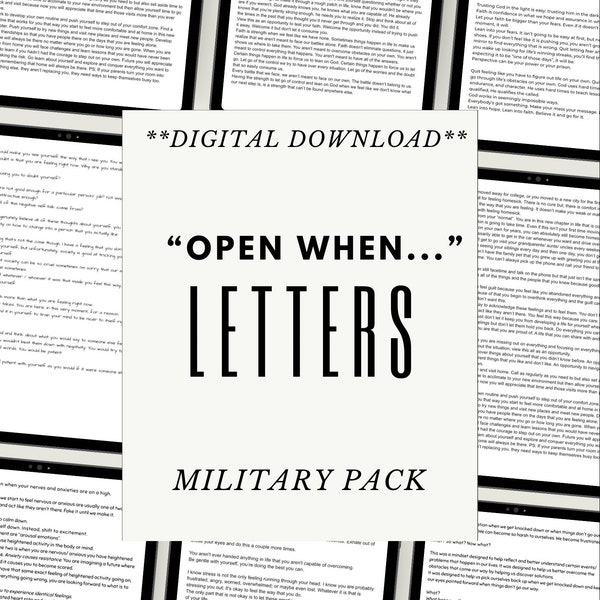 Lettere aperte quando stampabili / Set di 10 / Lettere d'amore a lunga distanza / Regalo di schieramento / Moglie militare