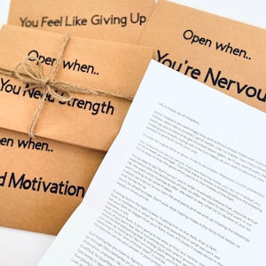 Open When Letters with Envelopes- Thoughtful Prewritten Gift for Loved Ones. Ready-to-Use Open When Letters- Perfect Gift for Any Occasion.