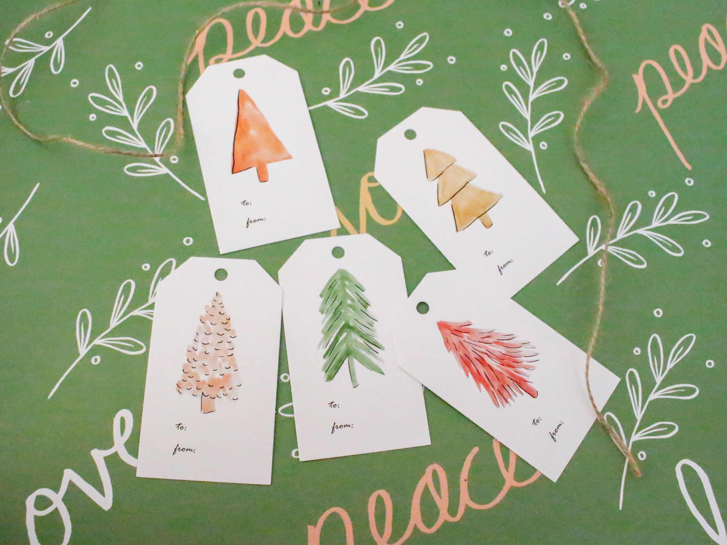 Watercolor Christmas Wrapping Paper set of 3 Sheets | Etsy