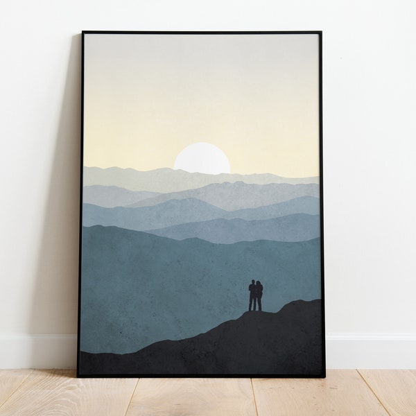 Hiking print | Walking print | Landscape print | Hiking gifts | Hike print | Walking art print | Hiking art print | Walking gifts