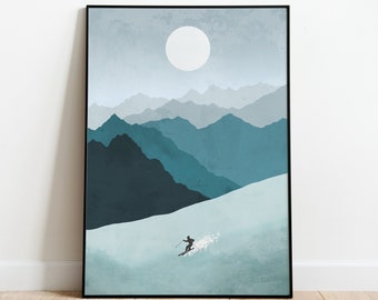 Ski poster | Ski art | Ski print | Ski gifts | Skiing poster | Skiing print | Skiing art | Skiing gifts | Skiing decor | Skiing art