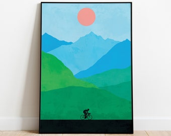 Mountainbike-väggkonst, MTB-affisch, abstrakt cykeltryck, mountainbikekonst, mountainbike-present, modern cykeldekor