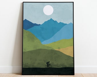 Cycling print | Cycling gifts  | Cycling poster | Cycling art | Cycle gifts | Bike print | Cyclist gifts | Bike gifts | Mountain bike art