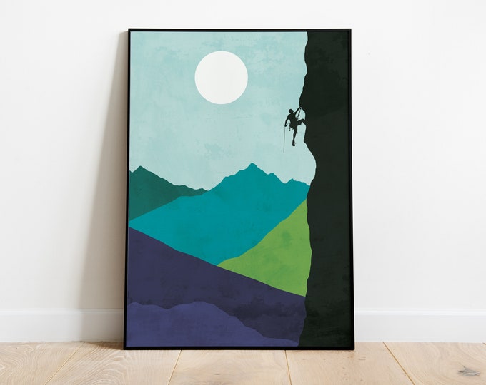 Rock climbing print | Rock climbing gifts  | Rock climbing poster | Rock climbing art | Climber gift | Climbing Decor | Klettern | Wall art