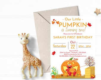 Fall baby shower invitation | little pumpkin baby shower invitation | fall invitation