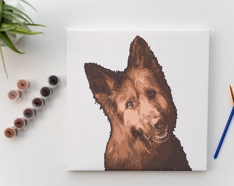 Aangepaste verf op nummer op ingelijst canvas, aangepaste print, diy craft, schilderen op canvas, verf op nummer volwassen kit, familieportret, home decor