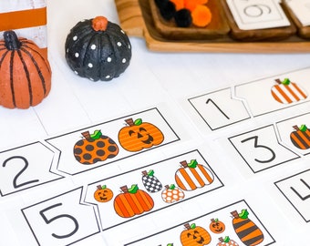 Pumpkin Counting Printable | Math Game for Kids | Preschool and Kindergarten