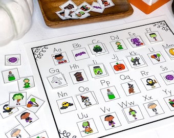 Halloween Activity for Kids, Beginning Sounds, Phonics Activity, Educational Printable for Kids, Halloween Printable Activity