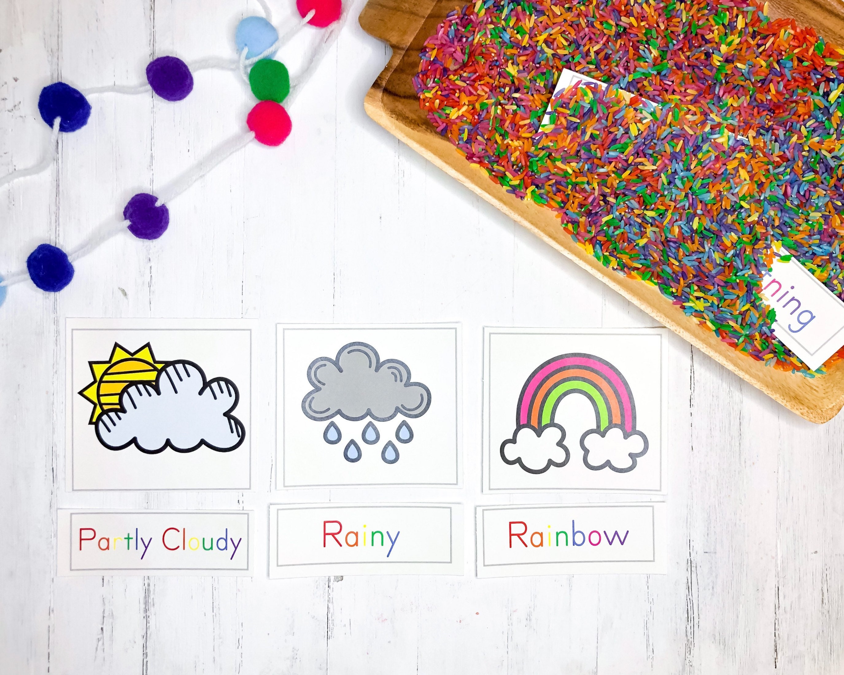 Montessori 3 Part Cards Weather Printable for Kids Homeschool Preschool ...