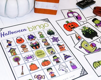 Halloween Bingo Game, Printable Halloween Game, Preschool Printable Activity, Classroom Activity, Homeschool Printable Game