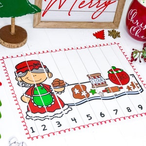 Christmas Counting Printable, Christmas Puzzle Printable, Counting Printable for Kids, Math Printable, Preschool Christmas
