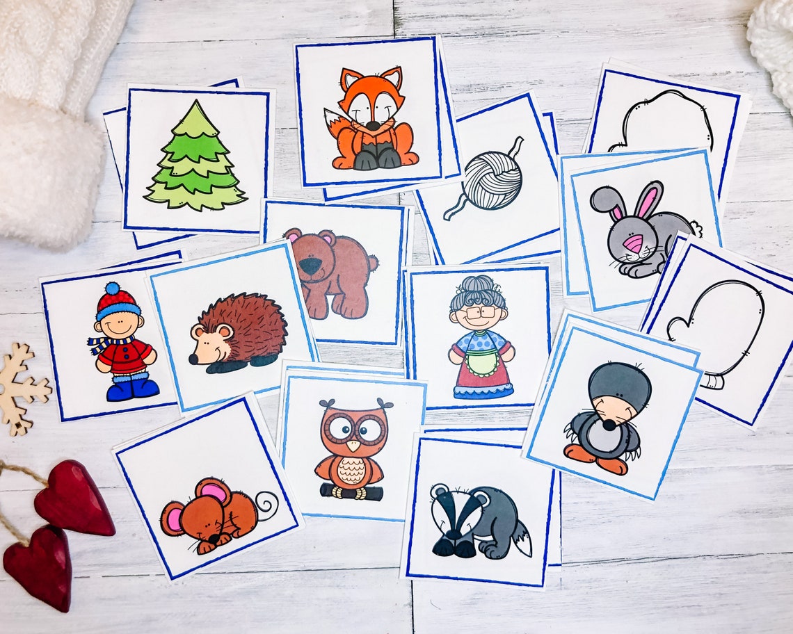 Winter Memory Game for Kids Matching Activity Preschool Etsy
