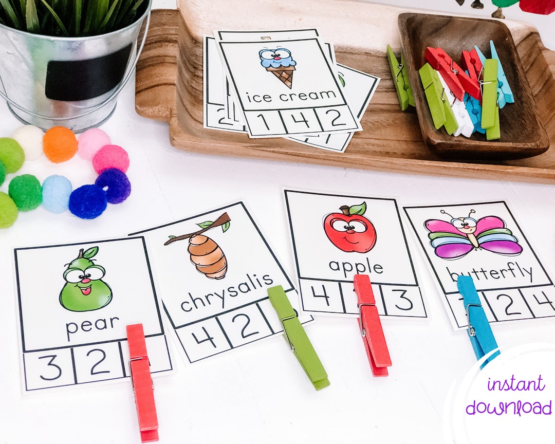 Syllable Activity, Hungry Caterpillar Printables, Literacy Game