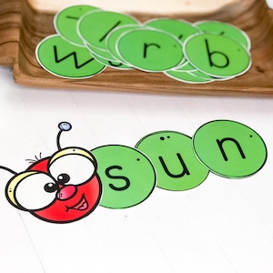 Word Families, CVC Word Game, Preschool Printable, Rhyming Activity, Homeschool Printable Activity, Kindergarten Literacy Activity