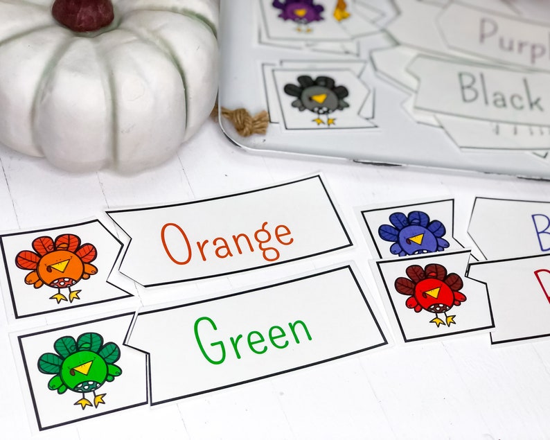 Color Matching, Turkey Printable, Matching Colors Activity, Thanksgiving Printable for Kids - Etsy